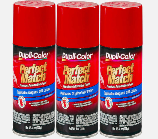 Dupli-Color BGM0388 Perfect Match Automotive Paint GM Bright Red 8oz Pack of 3