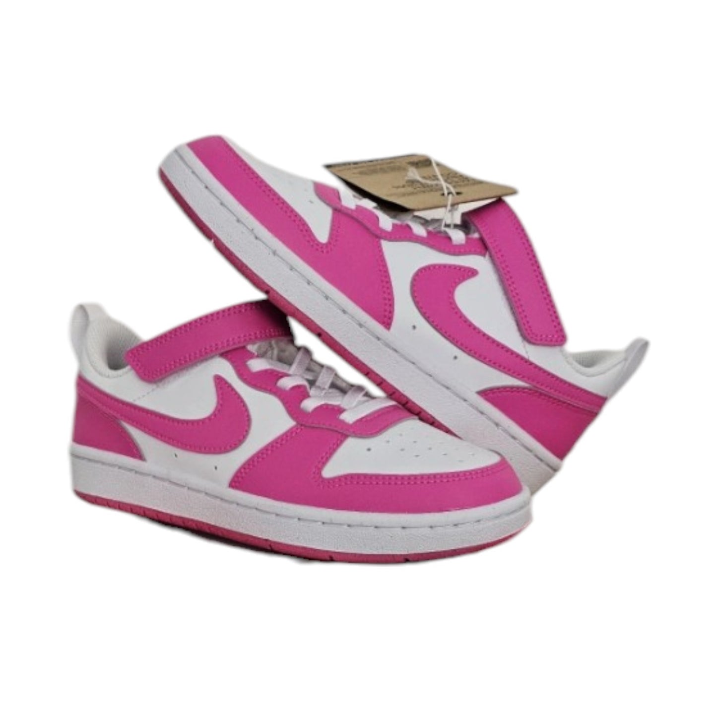 Nike Court Borough Low Recraft (Kids) White/Laser Fuchsia Size 1Y NEW