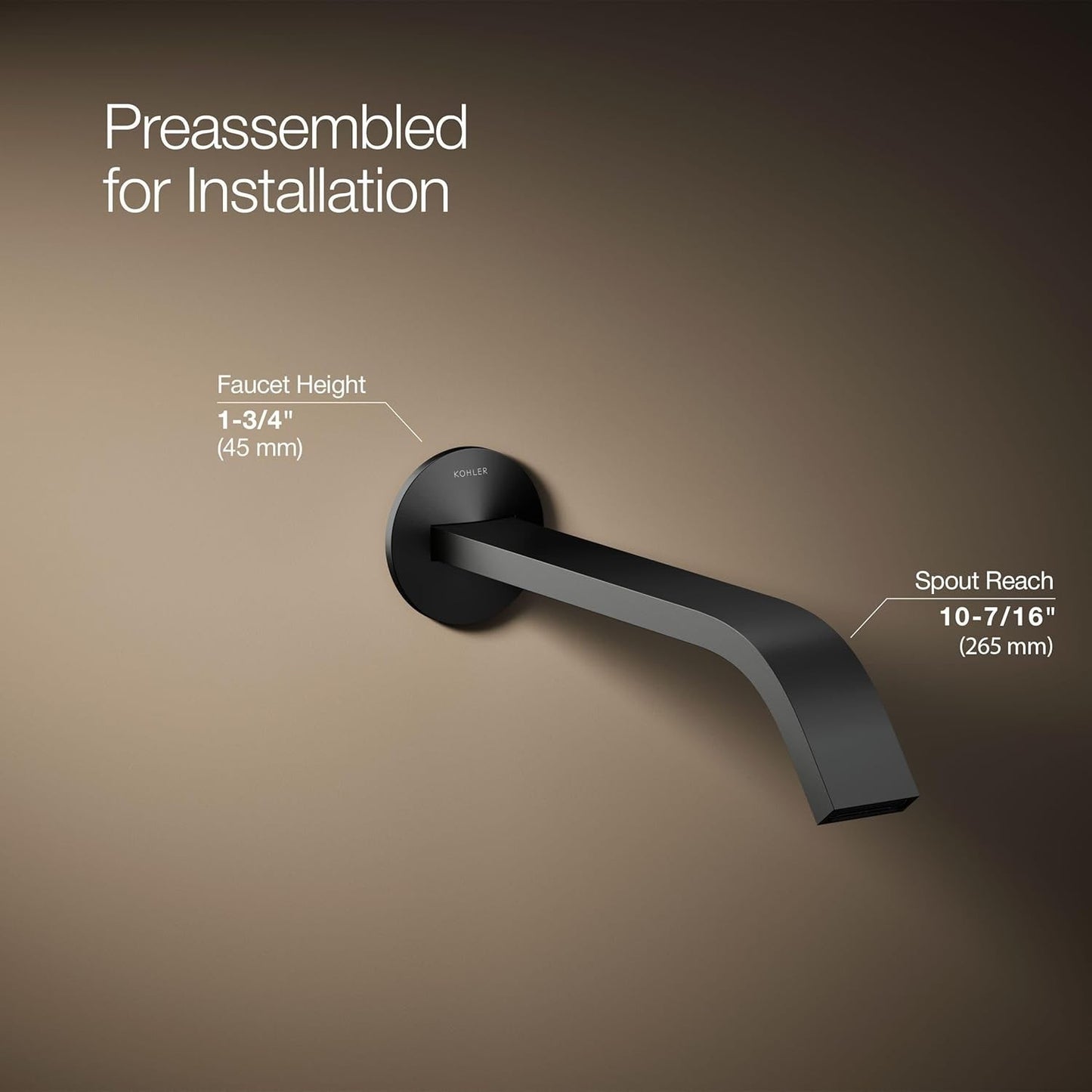 KOHLER Components Wall-Mount Bathroom Sink Faucet Spout With Row Design 1.2 GPM