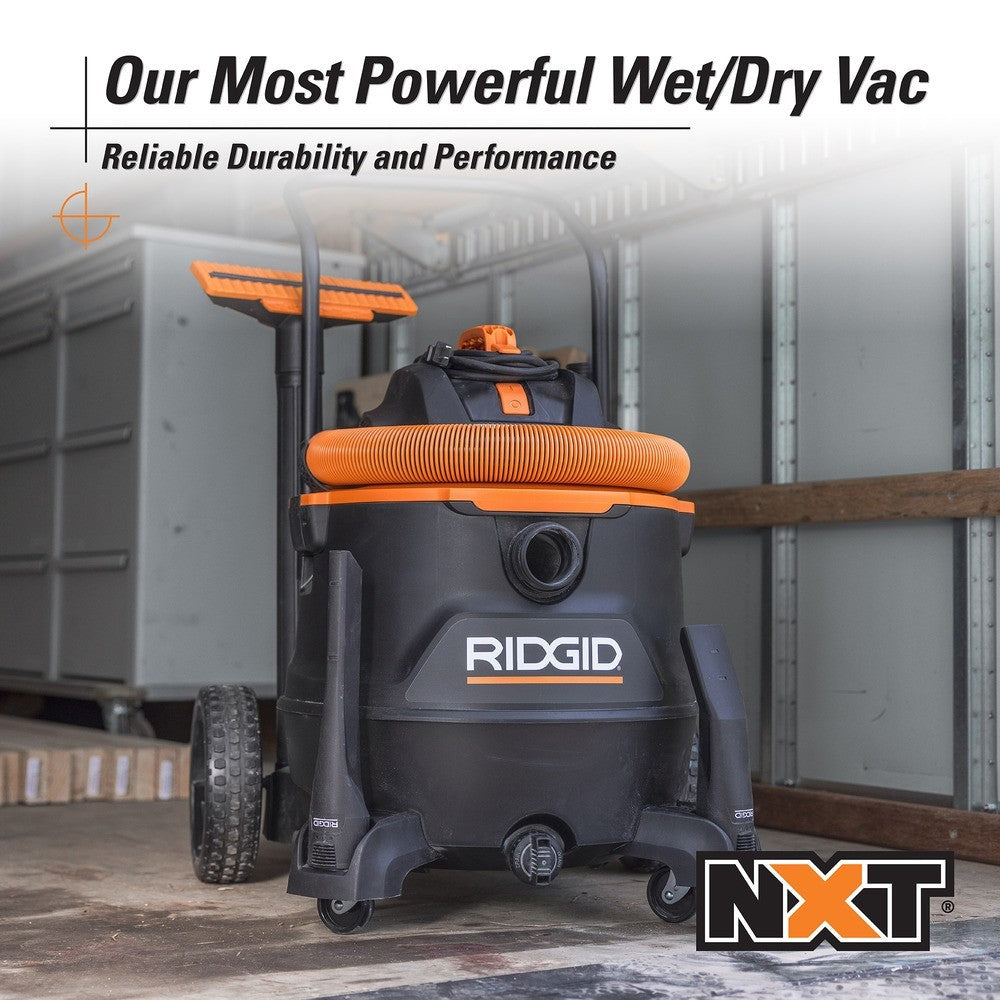 RIDGID 16 Gal. 7.0 Peak HP NXT Power Shop Vacuum w/ Cart, Fine Dust Filter, Hose