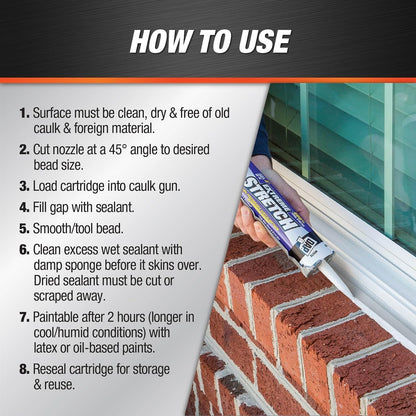 Acrylic Urethane Sealant, 10.1 Oz - Waterproof, Low Odor, Perfect for Exterior