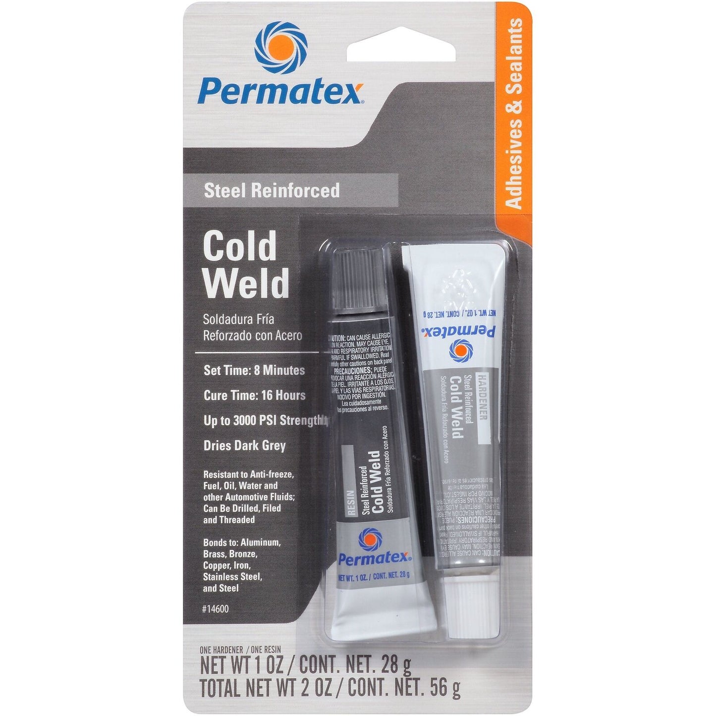 Permatex 14600-12PK Cold Weld Bonding Compound, Two 1 oz. Tubes