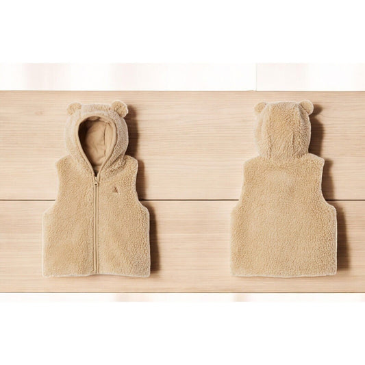 Baby Gap Baby Sherpa Bear Vest,Travertine Brown,Various🧸