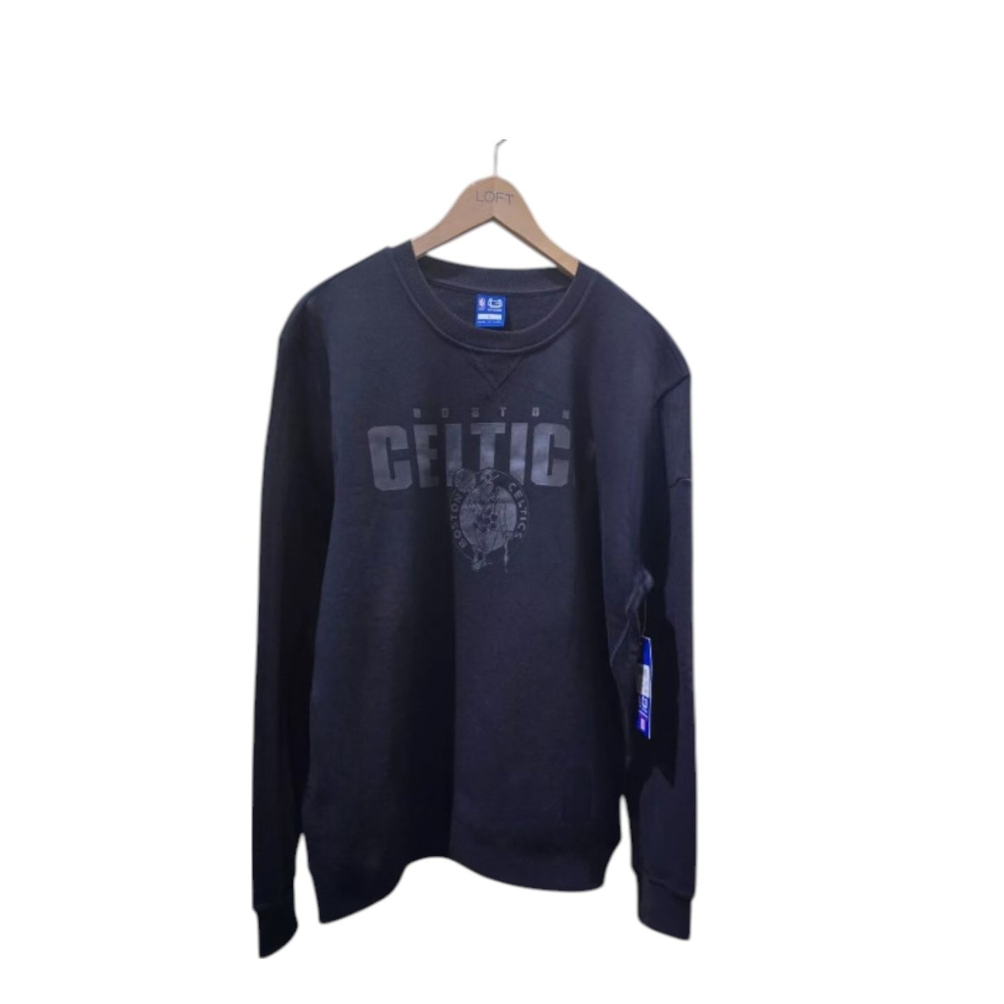 NBA Boston Celtics Crewneck Hoodless Sweatshirt, Black