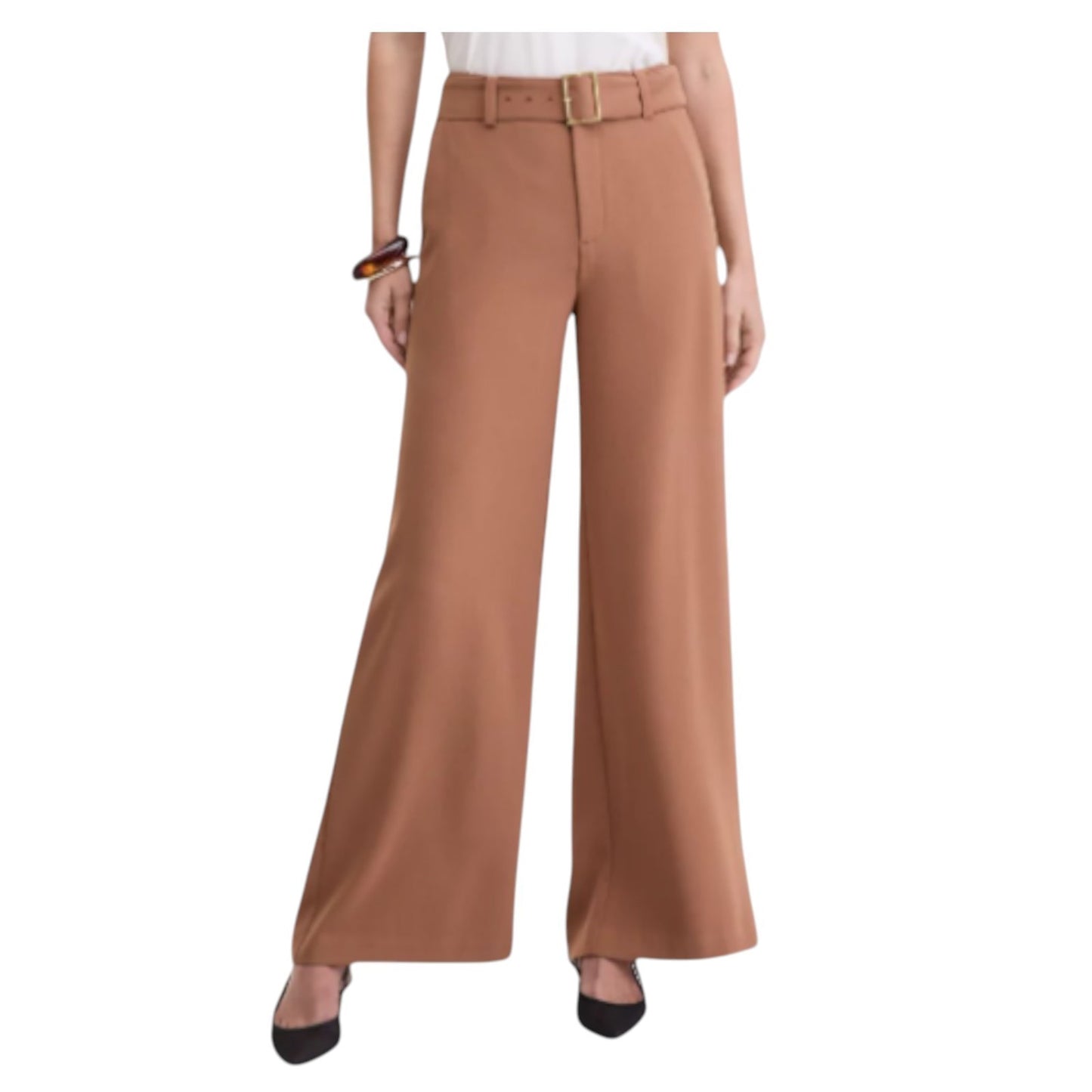 I.N.C. International Concepts Women's Belted High-Rise Wide-Leg Pants