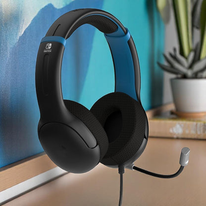 PDP Black Blue Noise Cancel Mic Wired Airlite Gaming Headset