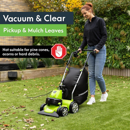 GreenSweep Vac & Blow Compact 3 In 1 Vacuum, Blower & Mulcher For Small Yards