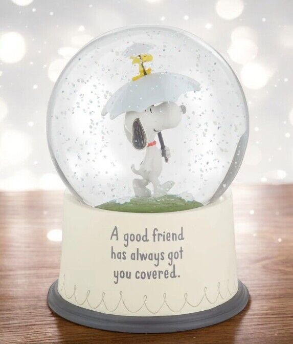 Hallmark Peanuts Snoopy “A Good Friend Has Always Got You Covered” Snow Globe