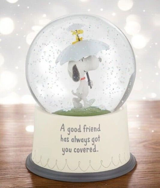 Hallmark Peanuts Snoopy “A Good Friend Has Always Got You Covered” Snow Globe