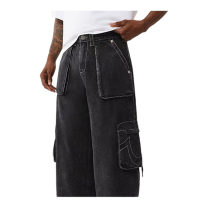 True Religion Carpenter Pants Big T & Super T Baggy Cargo Pants, Black or Canvas