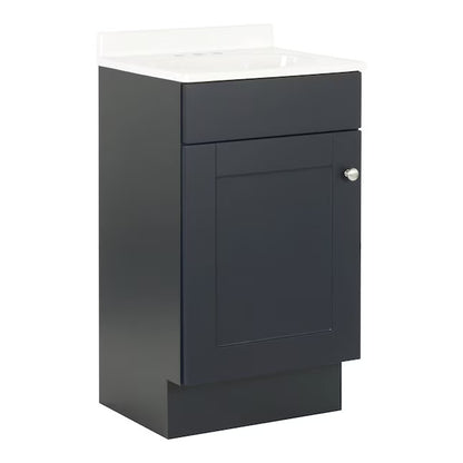 Project Source Dover 18-in Navy Blue Single Sink Bathroom Vanity with White Top