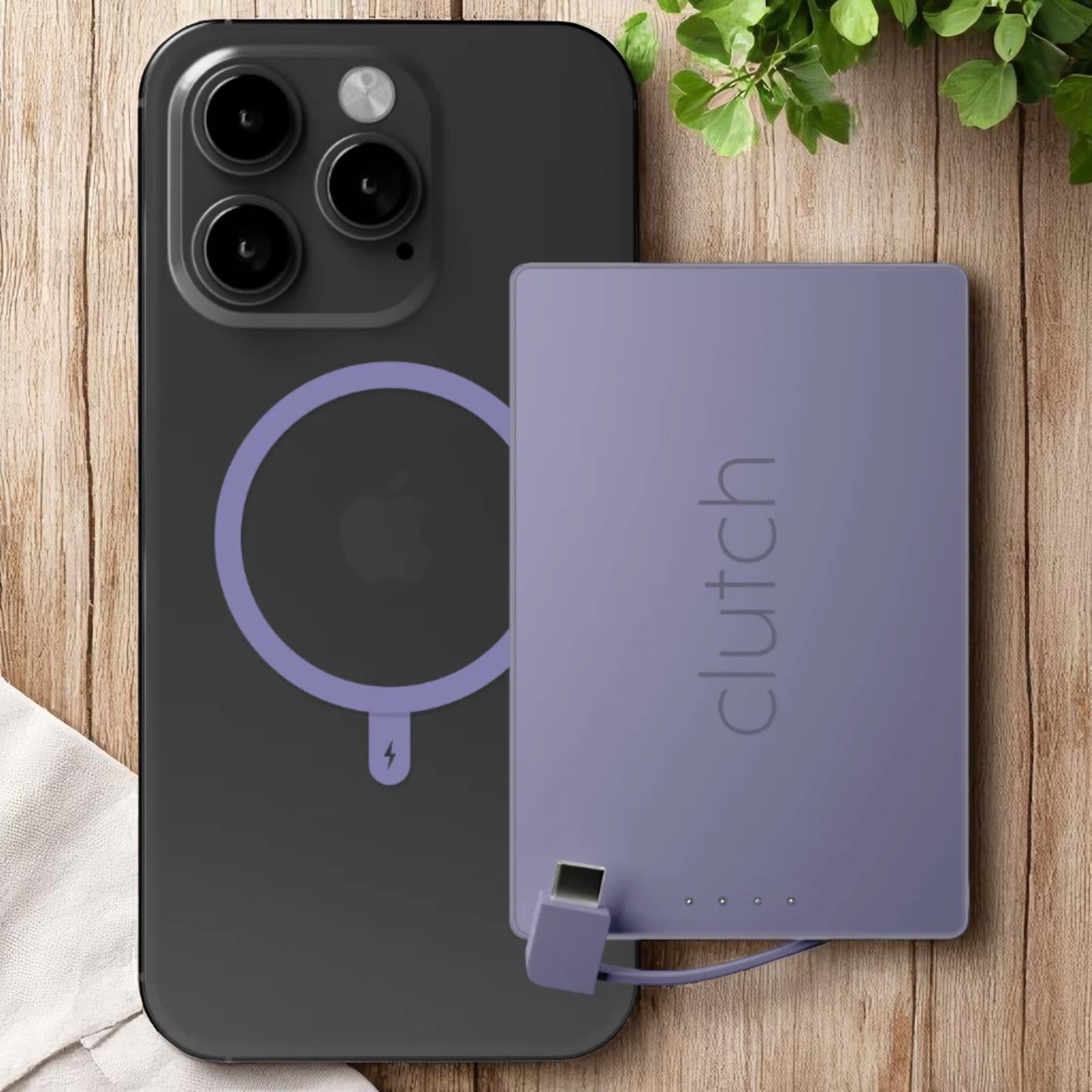 Clutch® Pro Lavender USB-C Android & Apple MagSafe Portable Charger / Power Bank