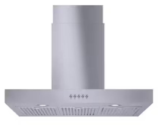 VISSANI Lora 30" 350CFM Convertible T-Shape Wall Mount Range Hood-StainlessSteel