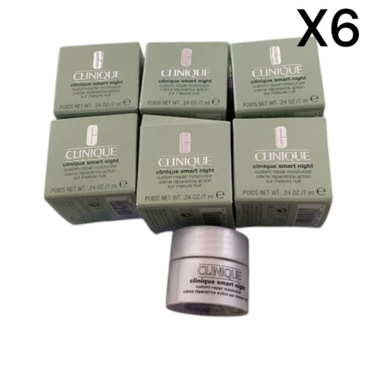 6X Clinique Smart Night Custom Repair Moisturizer 0.24 oz/ 7 ml Each NIB