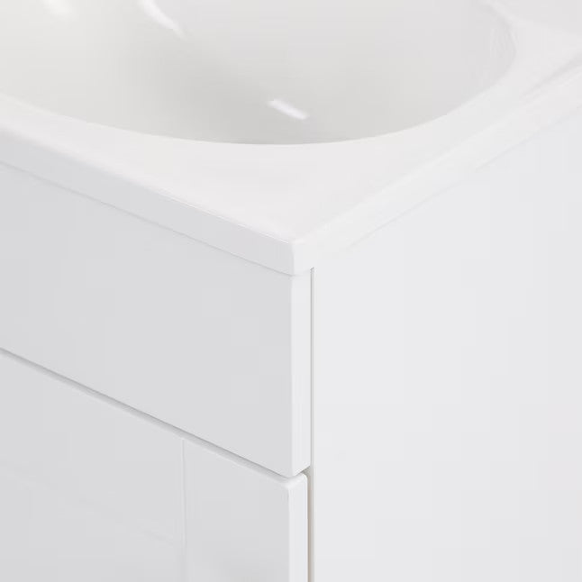 Project Source Dover 24 in White Single Sink Bathroom Vanity with White Top
