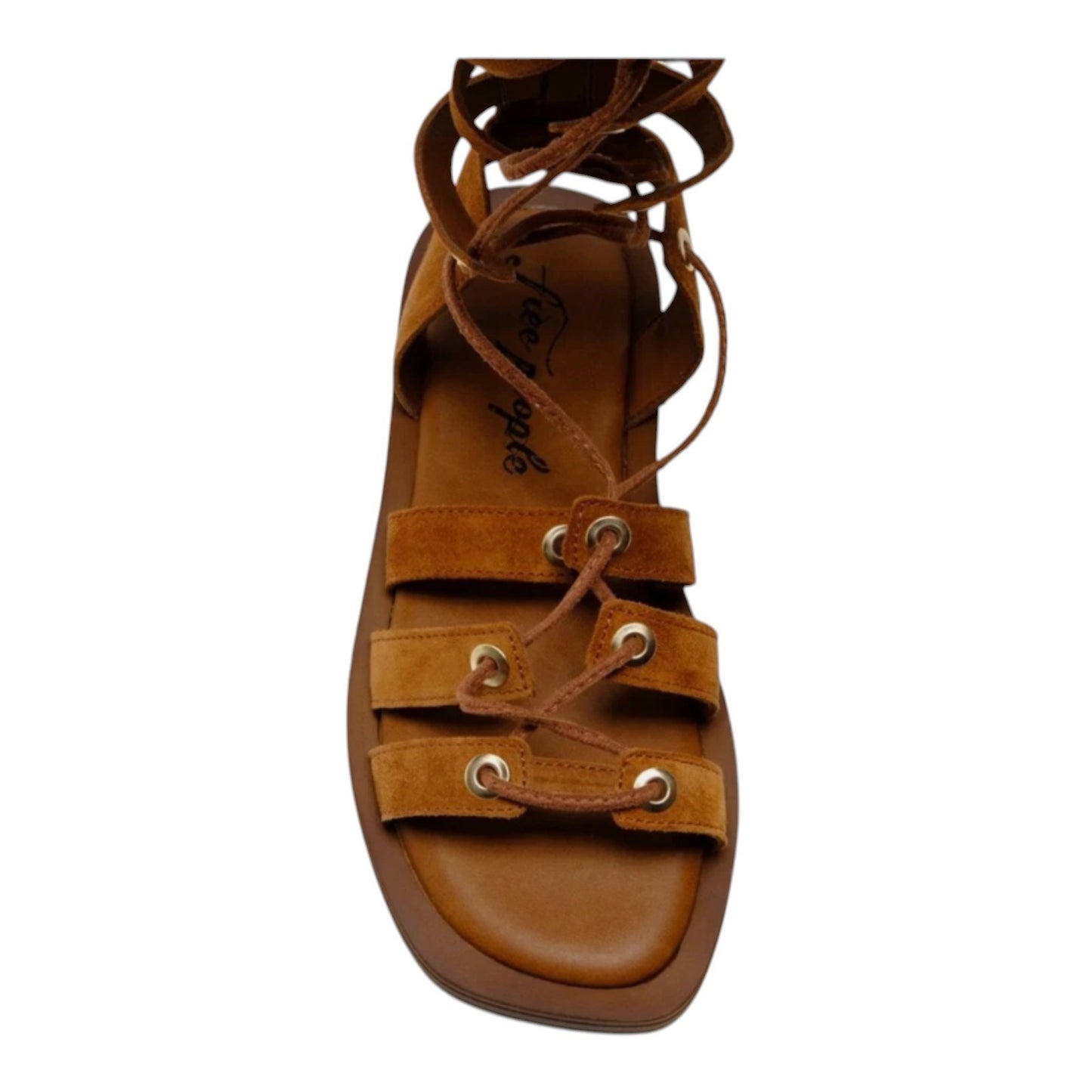 Free People Sun Chaser Gladiator Tall Lace Up Tan Suede Sandal Boho 37 New