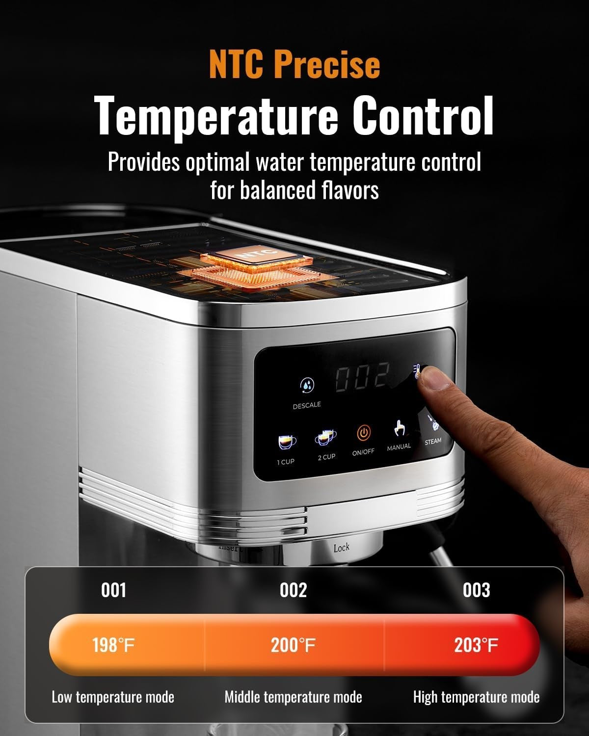 Espresso Machine 20 Bar, Professional espresso machine with milk frother