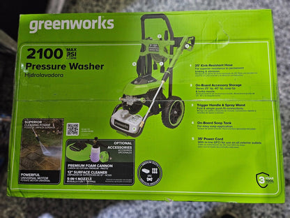 Greenworks 2100 PSI 1.2-GPM Cold Water Electric Pressure Washer