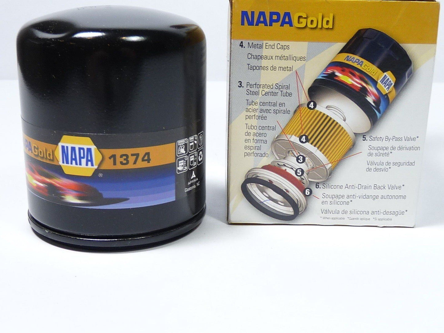 Napa FILTERS 1374 385PSI Burst Pressure, 2/20=6/20 BETA Ratio, Spin ON Oil Filt
