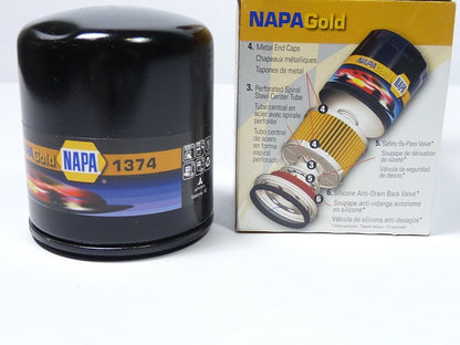 Napa FILTERS 1374 385PSI Burst Pressure, 2/20=6/20 BETA Ratio, Spin ON Oil Filt