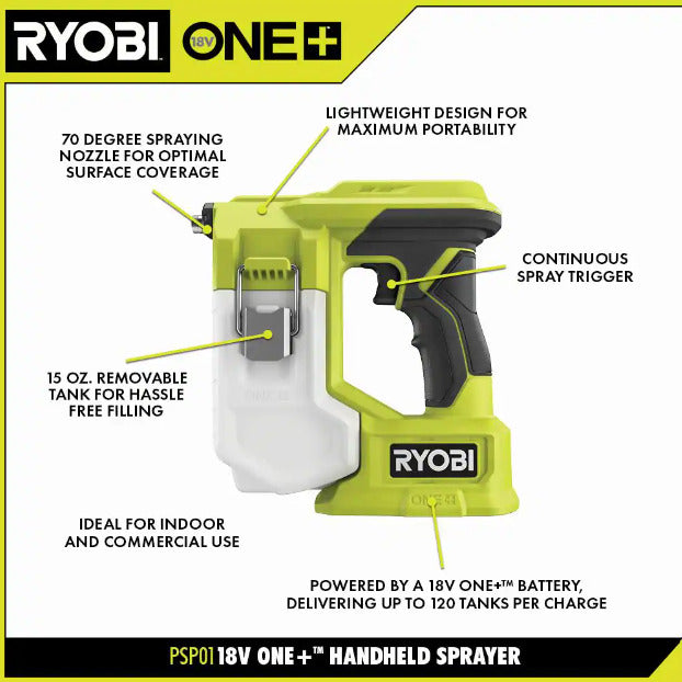 RYOBI (PSP01B) Cordless Handheld Sprayer - TOOL ONLY