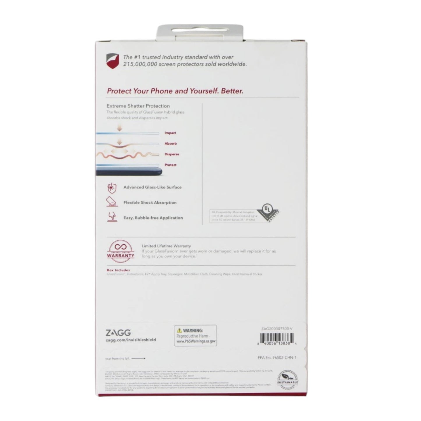 ZAGG Invisible Shield (GlassFusion+) for Samsung Galaxy S21 (5G) - Clear