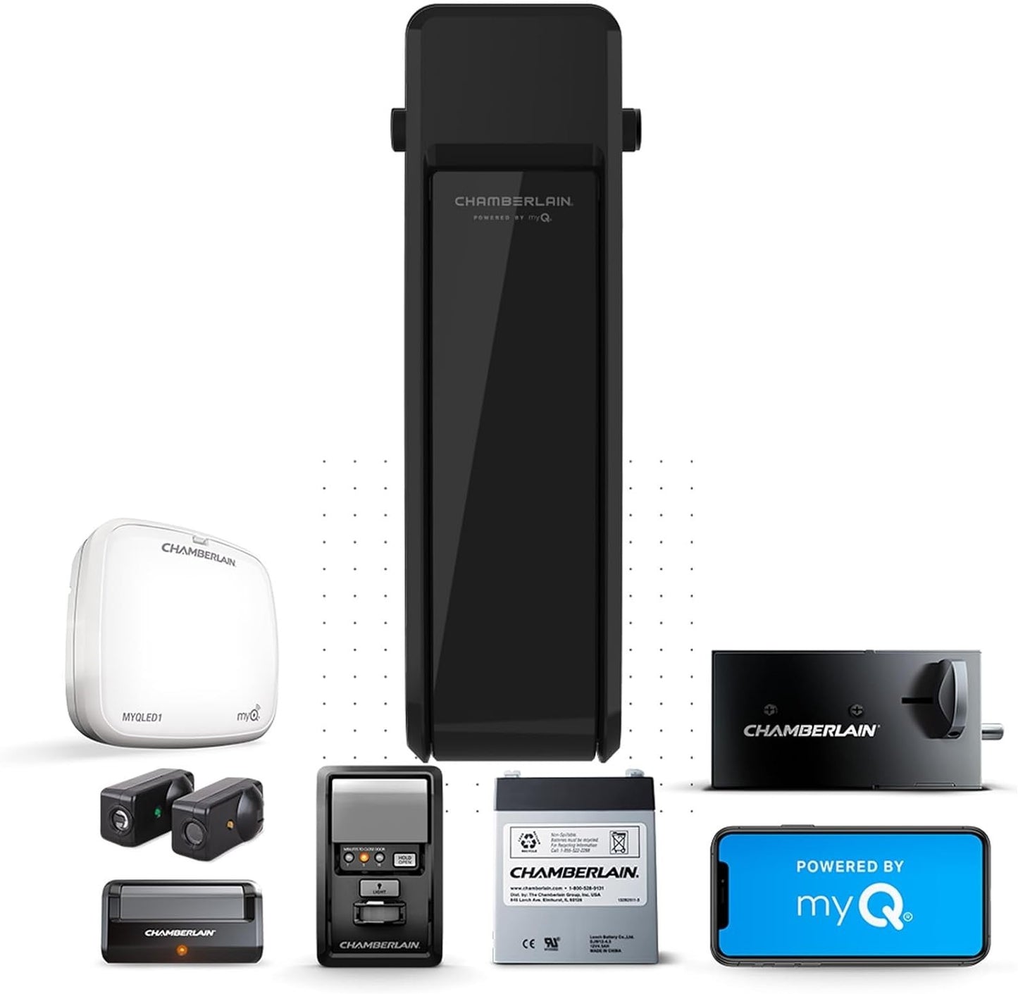 CHAMBERLAIN RJO101MC Ultra-Quiet Wall Mounted with Battery Backup and LED Lig...