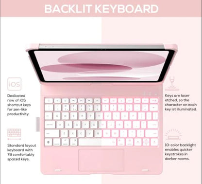 Typecase Touch Wireless Keyboard Case For iPad 10th Generation 10.9 - Light Pink
