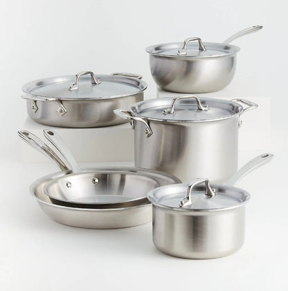 New in Box - All-Clad D5 Brushed Stainless Steel Cookware Set, 10 Piece Set