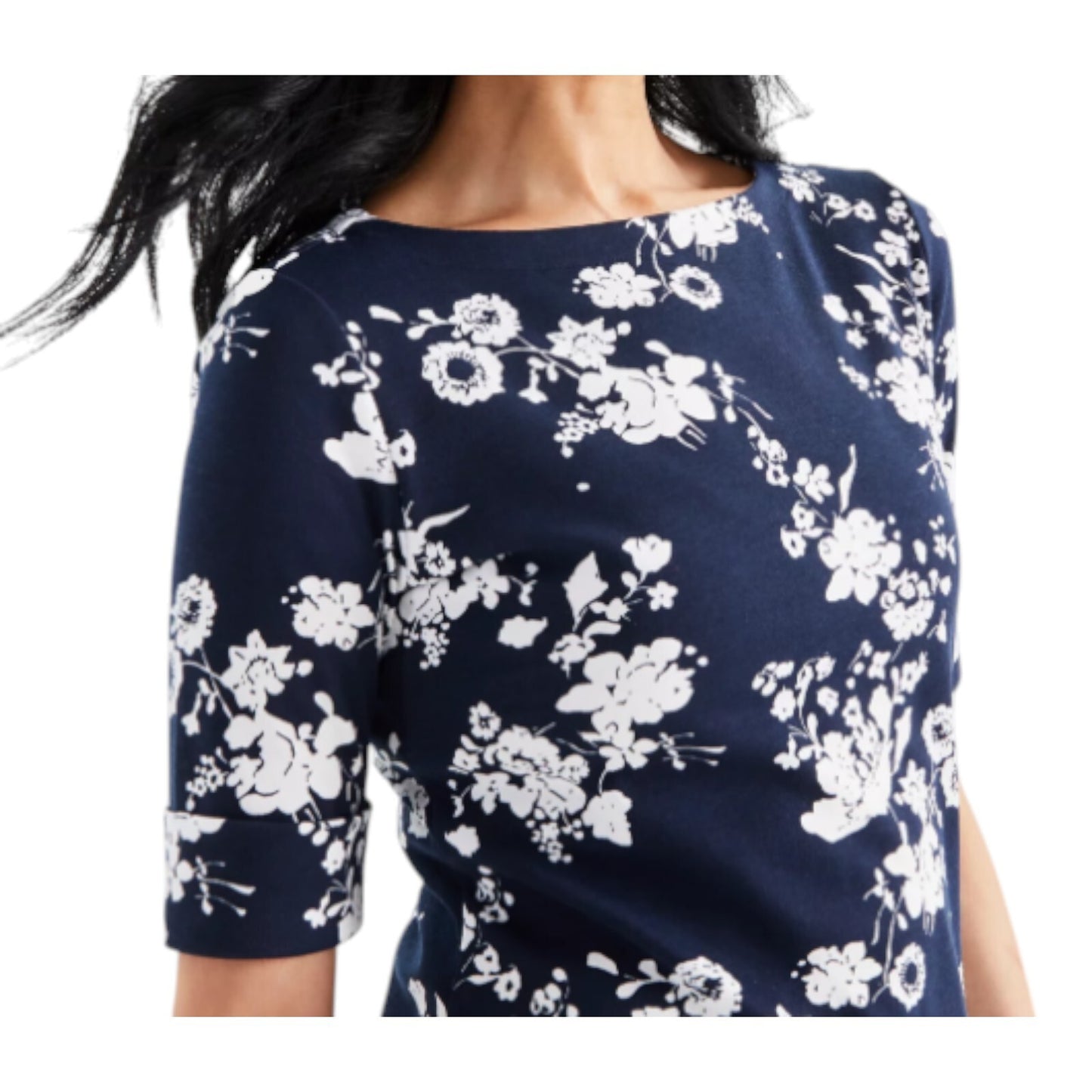 Style&co Women's Floral Print short Sleeve Top NWT