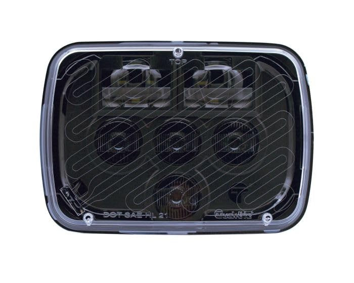 Truck-Lite 37455C LED Projector Headlights, 5x7, Rectangular, Clear, 6 Diode, H
