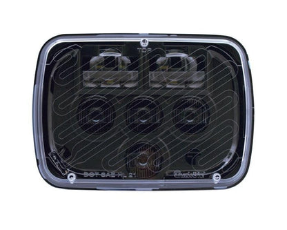 Truck-Lite 37455C LED Projector Headlights, 5x7, Rectangular, Clear, 6 Diode, H