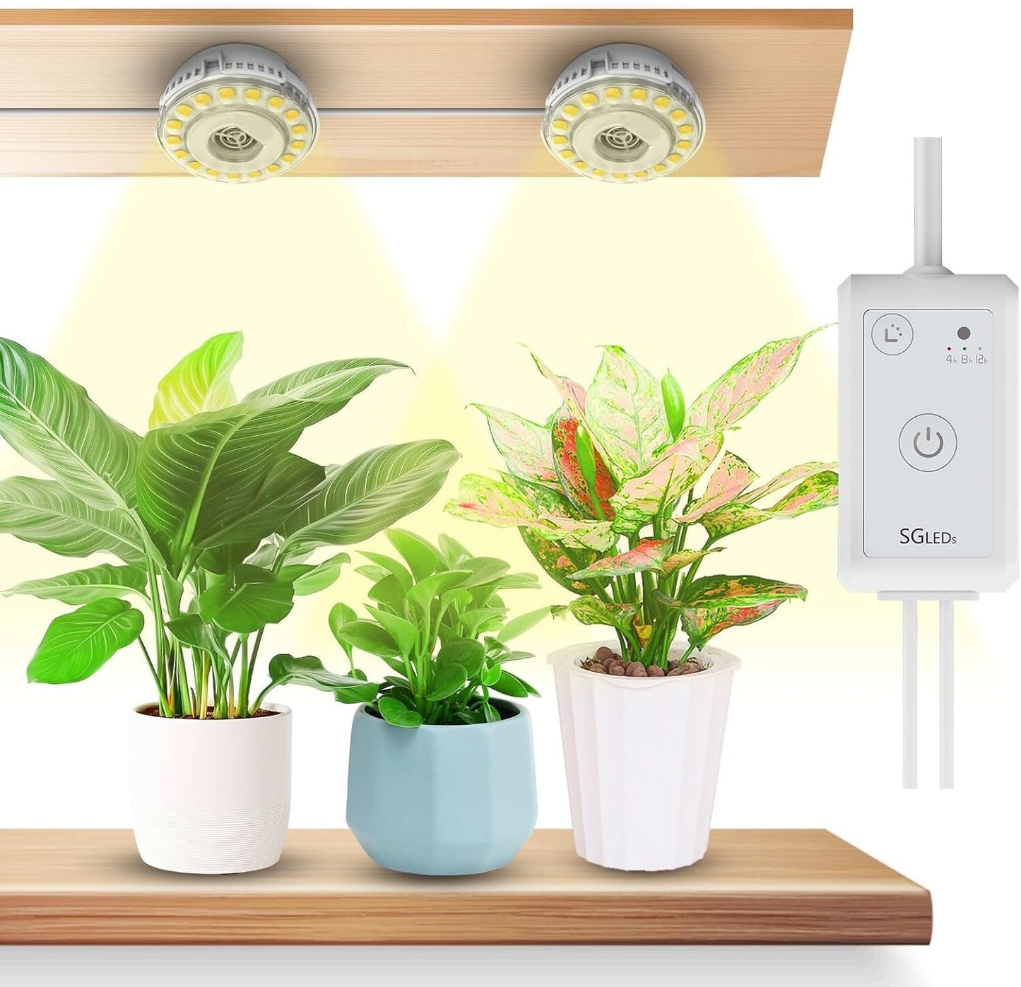 Grow Lights for Indoor Plants Full Spectrum, 2 Pack Puck Grow Lights, 150 Wat...