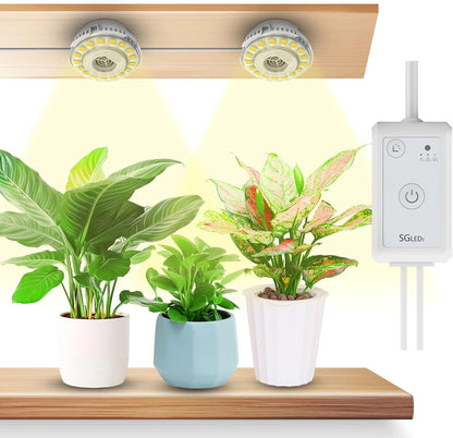 Grow Lights for Indoor Plants Full Spectrum, 2 Pack Puck Grow Lights, 150 Wat...