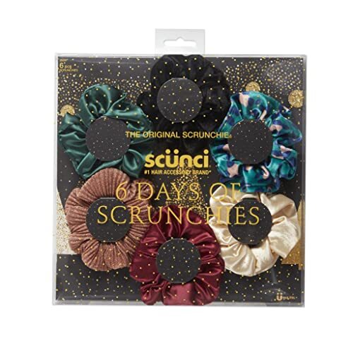 Scunci Original 6 Days of Scrunchies Gift Set - 6 Unique Hair Ties in Box