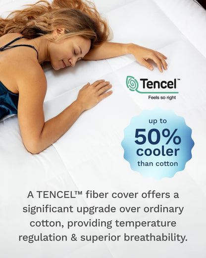 ViscoSoft 4 Inch Pillow Top Memory Foam Mattress Topper Queen  Cooling Hybrid...