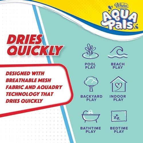 WAHU Aqua Pals Transformers Plush Water Toy for Kids Ages 2+, Fast-Drying