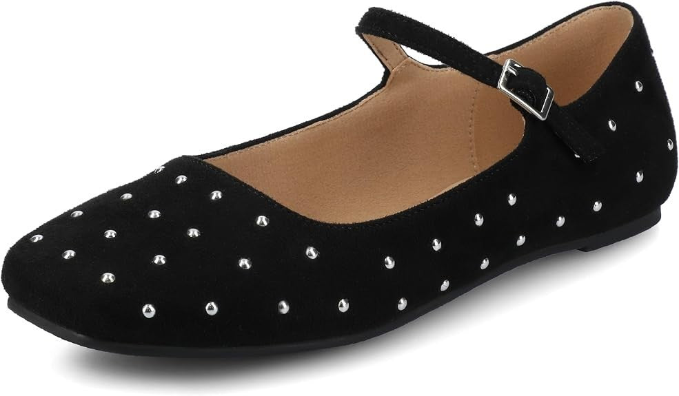 Journee Women's Carrie Ballet Flat Shoes Wide Width Buckle Strap Flats size 9.5W