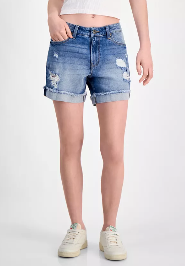 Celebrity Pink  Shorts Frayed, Hi-Rise, Mid-Rise, Bermuda, Light Heart, Stepper