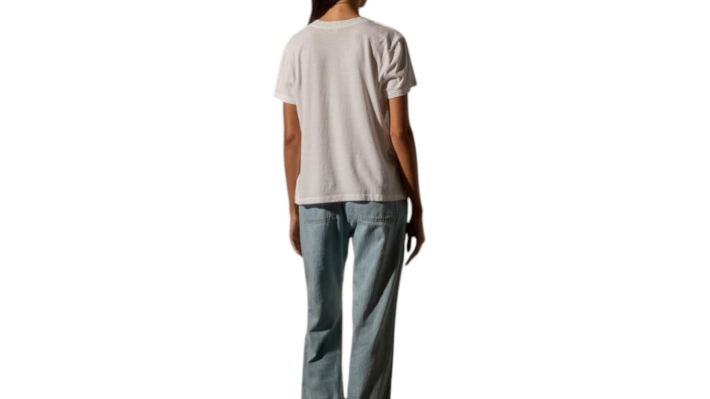 James Perse Women's Top Vintage Little Boy Soft Cotton White T-Shirt WJLH3114CU