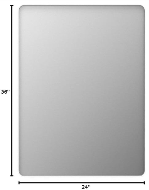 LOAAO 24"X36" White Metal Framed Bathroom Mirror for Wall (W6090)