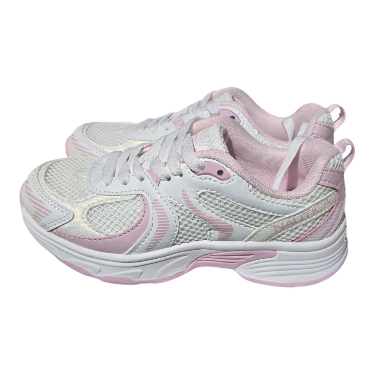 Nautica Girls White and Pink Sneakers - Monroe KN10771S - Missy Athletic -