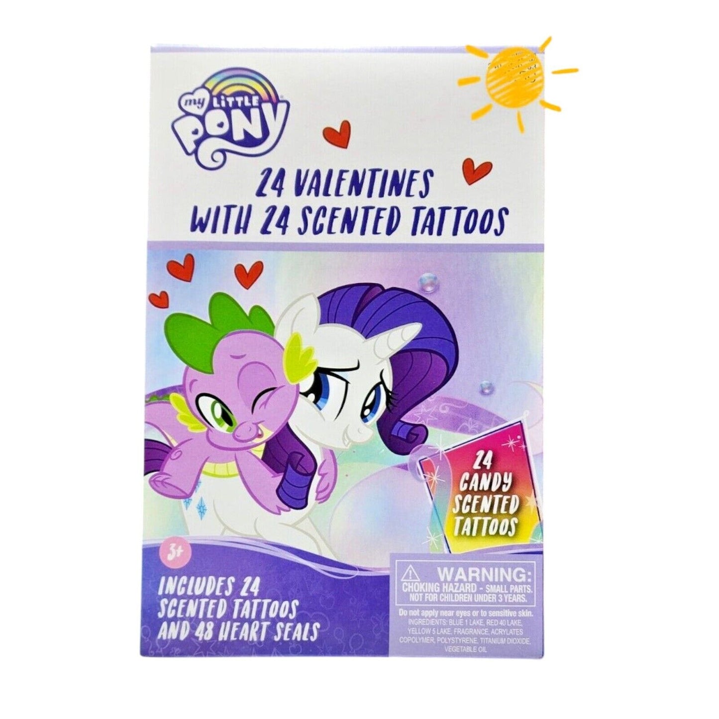 My Little Pony 24 Valentine's & 24 Scented Tattoos!