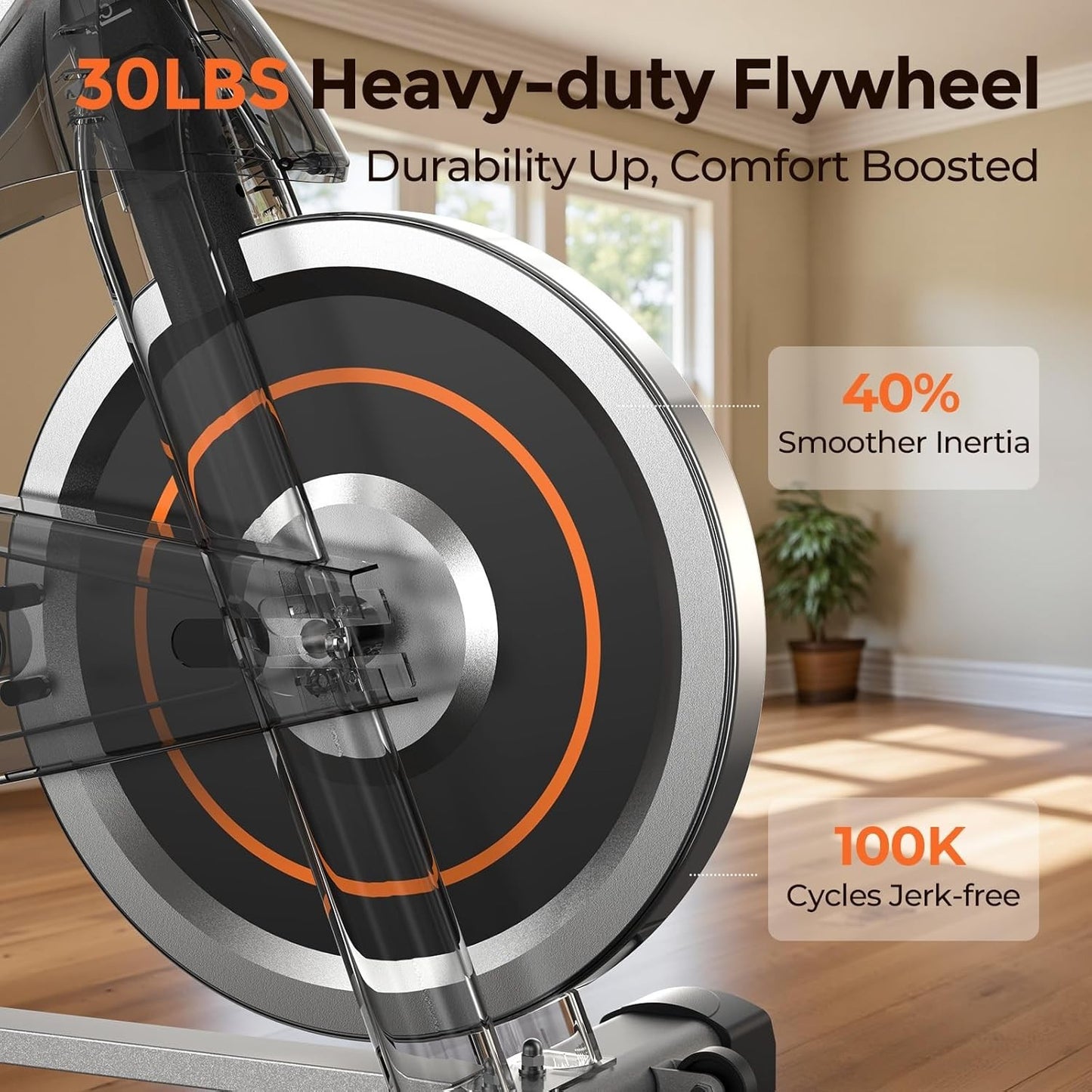 YOSUDA Exercise Bike, Brake Pad Stationary Bike for Home with Exclusive App,