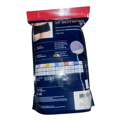 NEW Women's Reebok 5 Pack Seamless Boyshorts XLarge White Purple Black Underwear