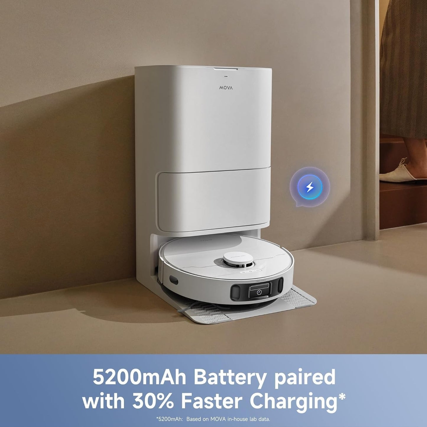 Mova E40 Ultra Robot Vacuum and Mop, 19,000Pa Suction, Extenable & Liftable Mop