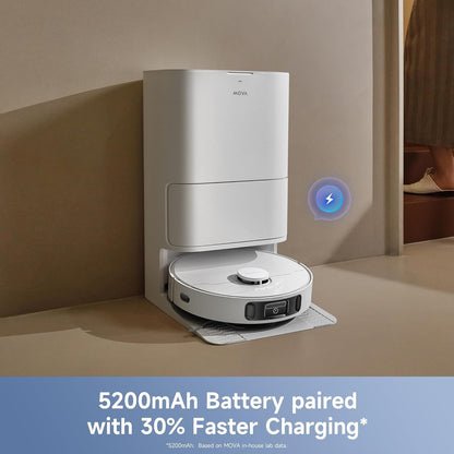 Mova E40 Ultra Robot Vacuum and Mop, 19,000Pa Suction, Extenable & Liftable Mop
