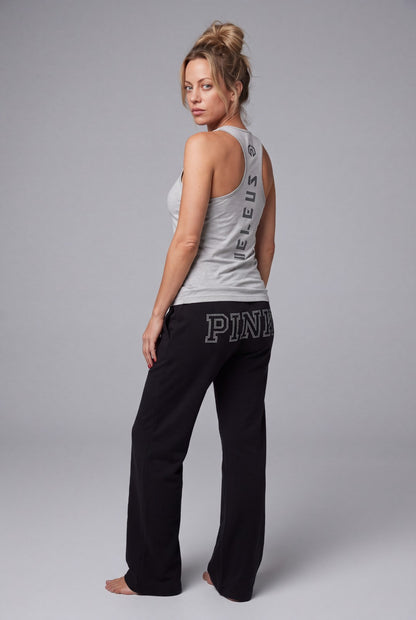 Pink by Victoria's Secret Matching Hoodie and Joggers Black w/ Silver