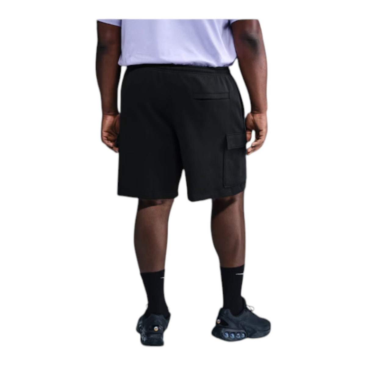 MENS NIKE CLUB FLEECE CARGO SHORTS FN3525-010 BLACK/BLACK/WHITE NEW-SIZE XXL