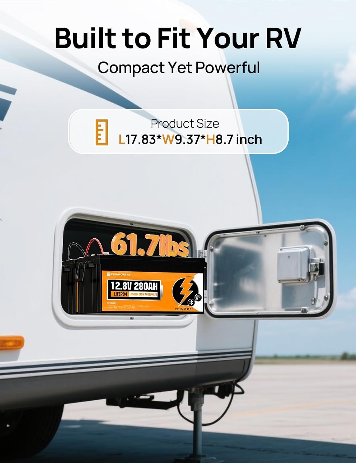 12V 280Ah Bluetooth Low-Temp LiFePO4 Lithium Battery For RV Solar Marine